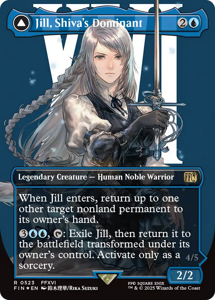 Jill, Shiva's Dominant // Shiva, Warden of Ice (Borderless) (Surge Foil) [FINAL FANTASY]-3