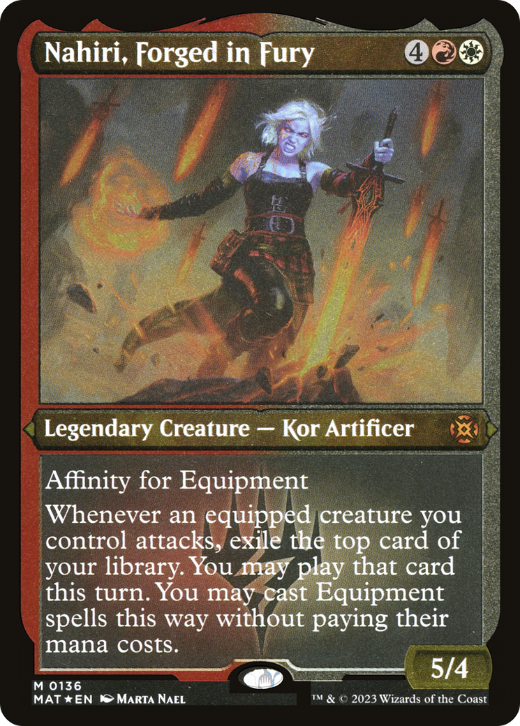 Nahiri, Forged in Fury (MAT-136) - March of the Machine: The Aftermath Etched Foil-1