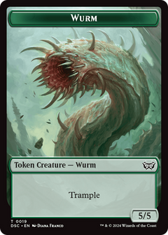Wurm (0019) // Manifest Double-Sided Token [Duskmourn: House of Horror Commander Tokens]-1