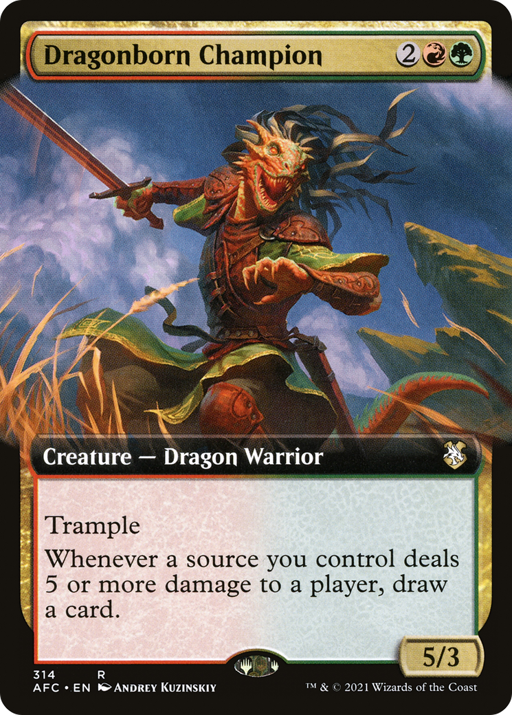 Dragonborn Champion (Extended Art) [Dungeons & Dragons: Adventures in the Forgotten Realms Commander]-1
