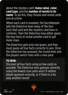 Booster Sleuth // Booster Sleuth (cont'd) (MNEO-001) - Kamigawa: Neon Dynasty Minigames-2