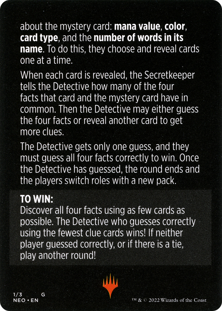 Booster Sleuth // Booster Sleuth (cont'd) (MNEO-001) - Kamigawa: Neon Dynasty Minigames Foil-2