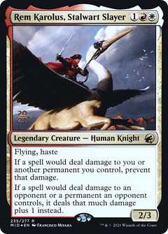 Rem Karolus, Stalwart Slayer [Innistrad: Midnight Hunt Prerelease Promos]-1