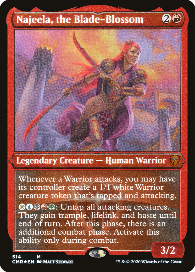 Najeela, the Blade-Blossom (Etched) [Commander Legends]-1