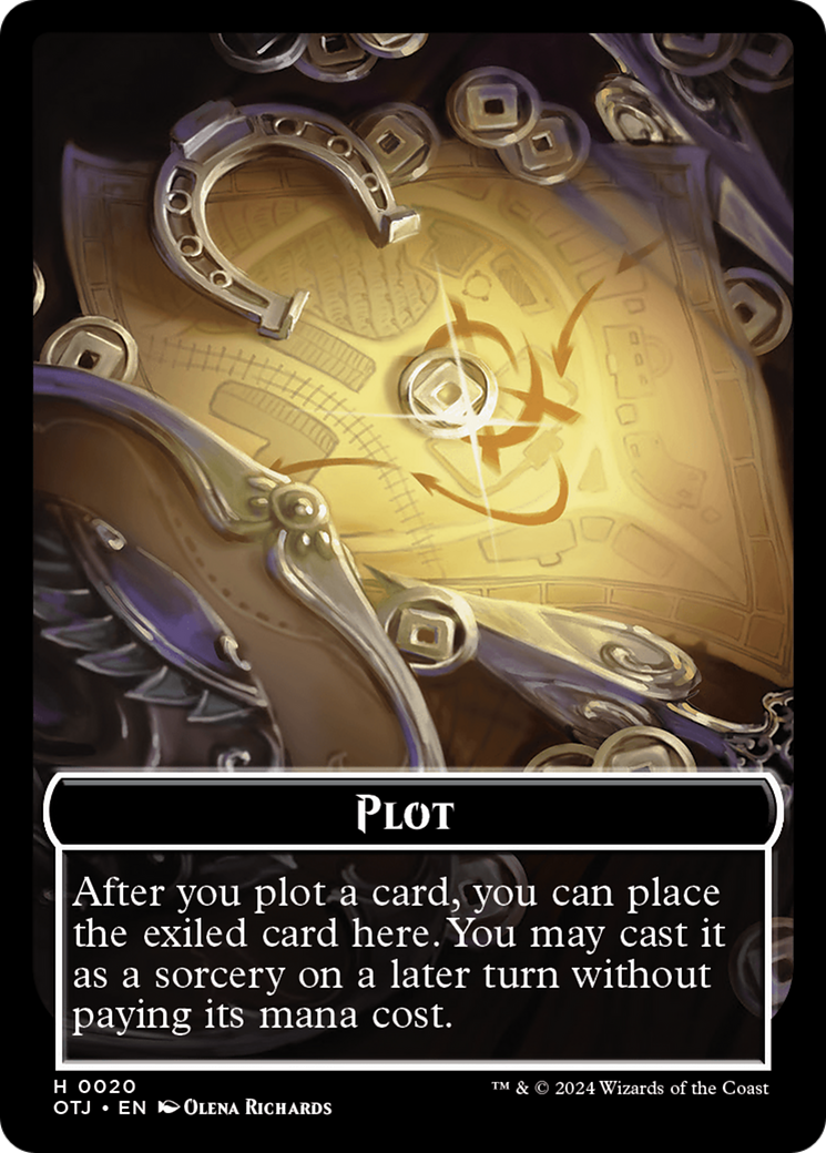 Human Cleric // Plot Double-Sided Token [Outlaws of Thunder Junction: Breaking News Tokens]-2