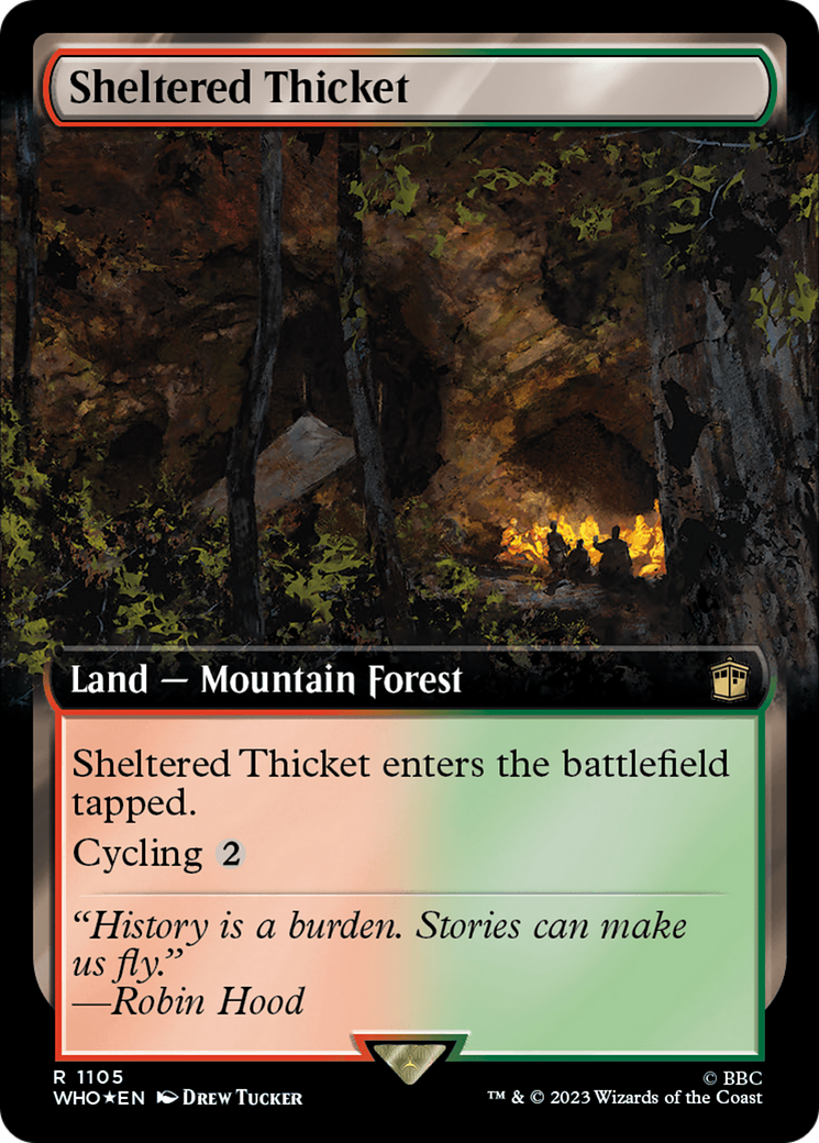 Sheltered Thicket (Extended Art) (Surge Foil) [Doctor Who]-1