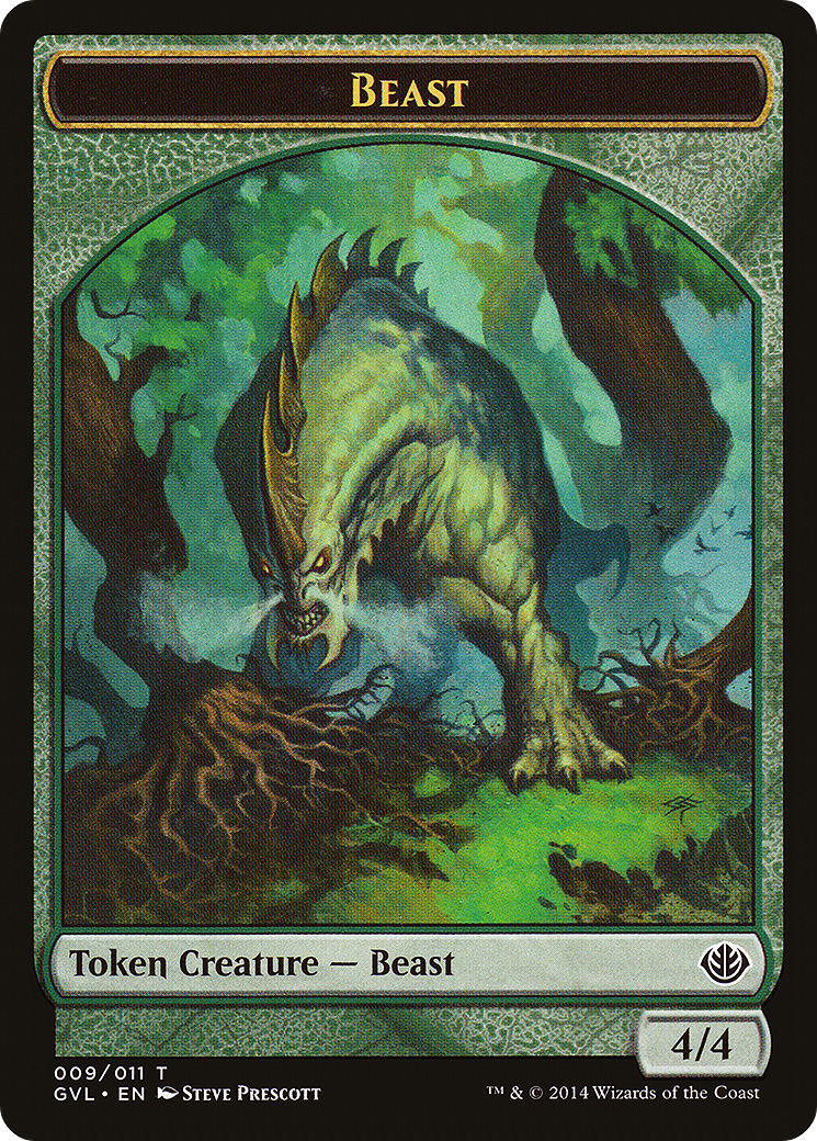 Beast Token (009/011) (Garruk vs. Liliana) [Duel Decks Anthology Tokens]-1