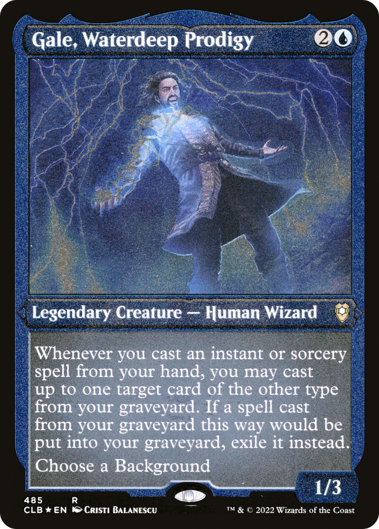 Gale, Waterdeep Prodigy (CLB-485) - Commander Legends: Battle for Baldur's Gate Etched Foil-1