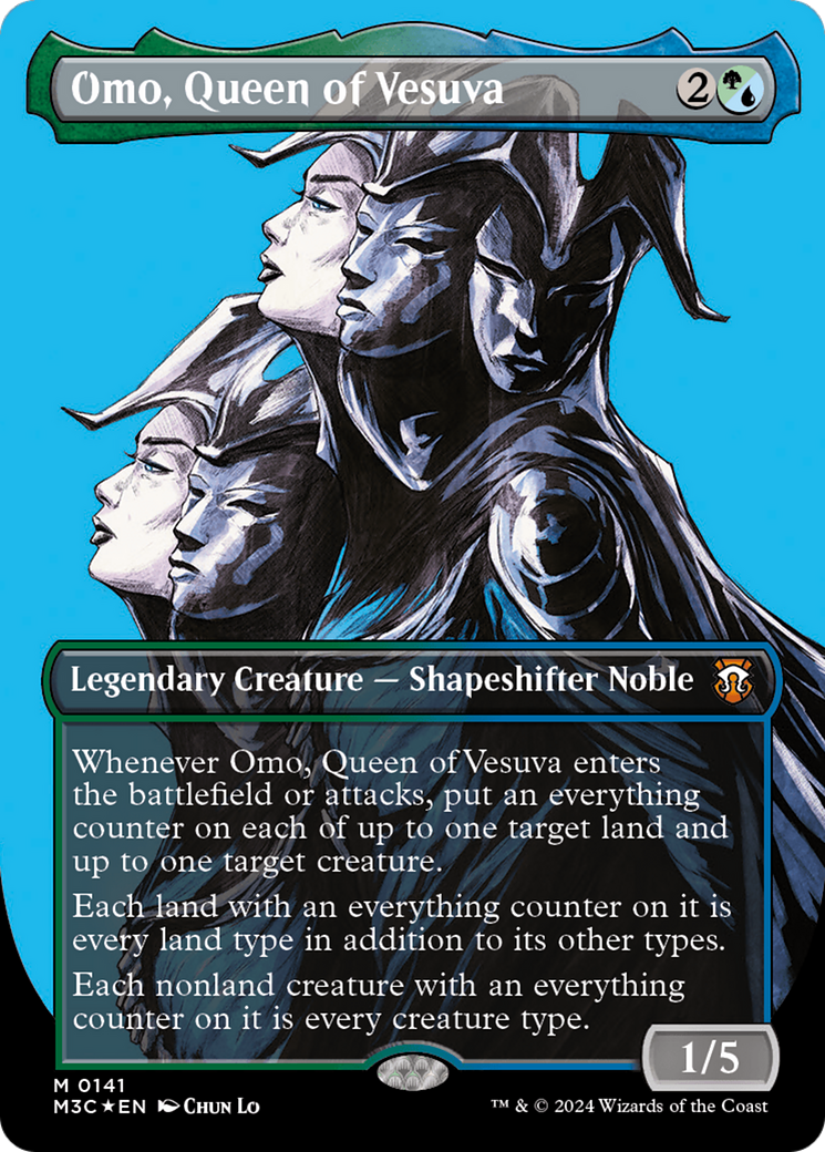 Omo, Queen of Vesuva (Borderless) (Ripple Foil) [Modern Horizons 3 Commander]-1