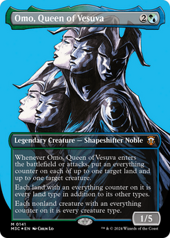 Omo, Queen of Vesuva (Borderless) (Ripple Foil) [Modern Horizons 3 Commander]-1