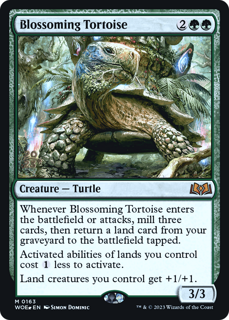 Blossoming Tortoise [Wilds of Eldraine Prerelease Promos]-1