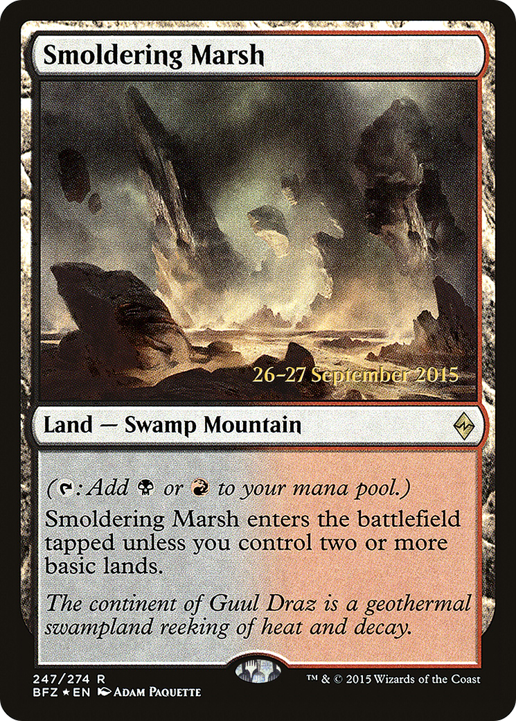 Smoldering Marsh [Battle for Zendikar Prerelease Promos]-1