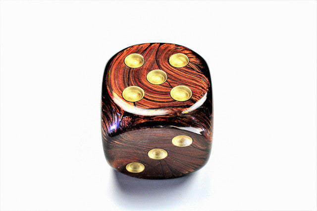 CHX 50mm D6 Single Dice Scarab Blue Blood/Gold