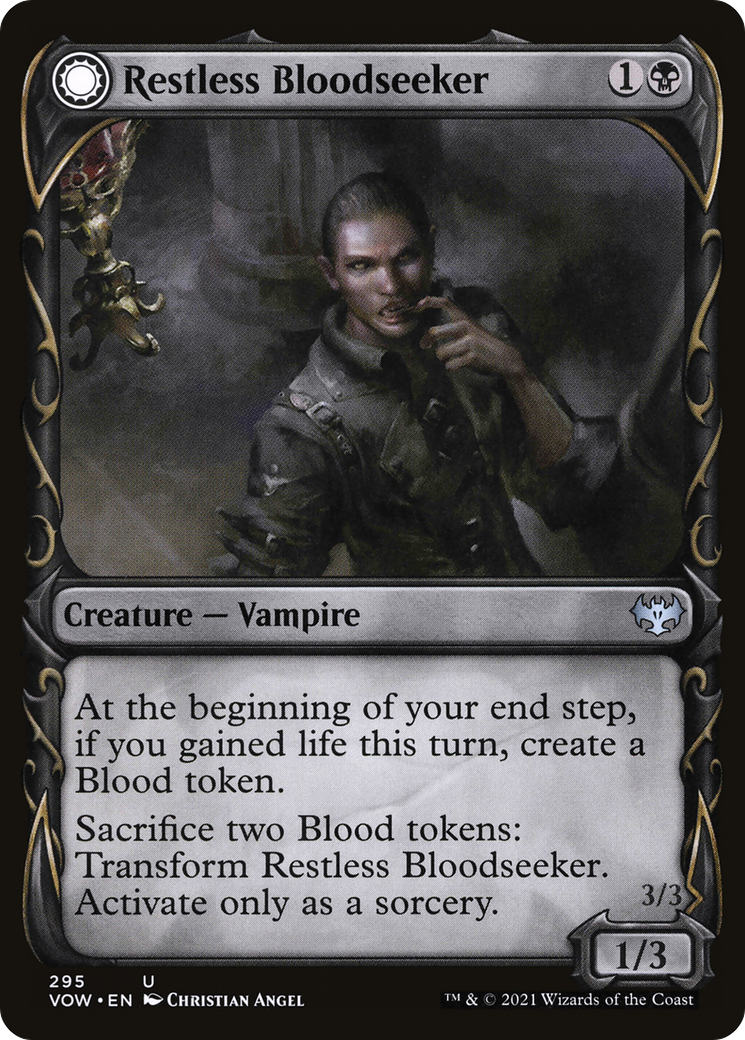 Restless Bloodseeker // Bloodsoaked Reveler (Showcase Fang Frame) [Innistrad: Crimson Vow]-3