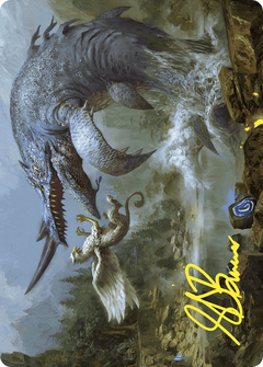 Horned Loch-Whale // Horned Loch-Whale (AWOE-006) - Wilds of Eldraine Art Series (Borderless) Foil-3