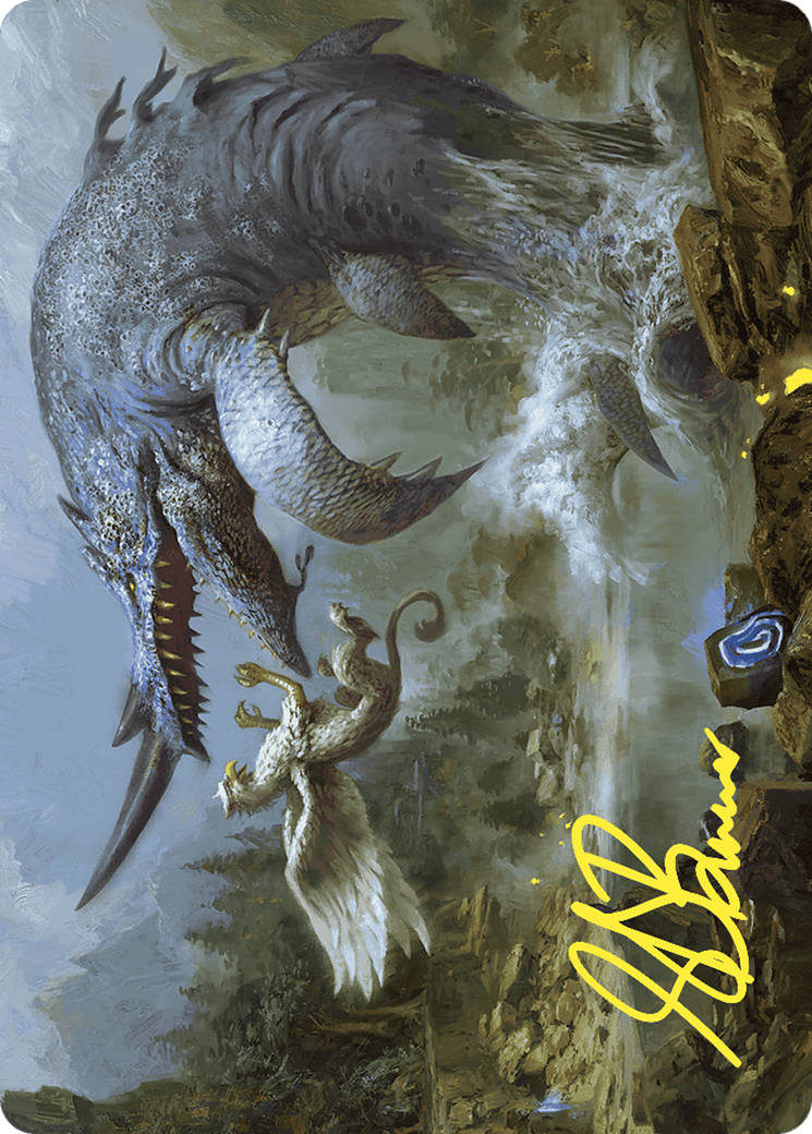 Horned Loch-Whale // Horned Loch-Whale (AWOE-006) - Wilds of Eldraine Art Series (Borderless) Foil-3
