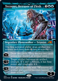 Tezzeret, Betrayer of Flesh (Showcase) (Foil Etched) [Kamigawa: Neon Dynasty]-1