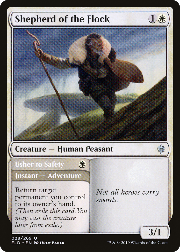 Shepherd of the Flock // Usher to Safety [Throne of Eldraine]-1