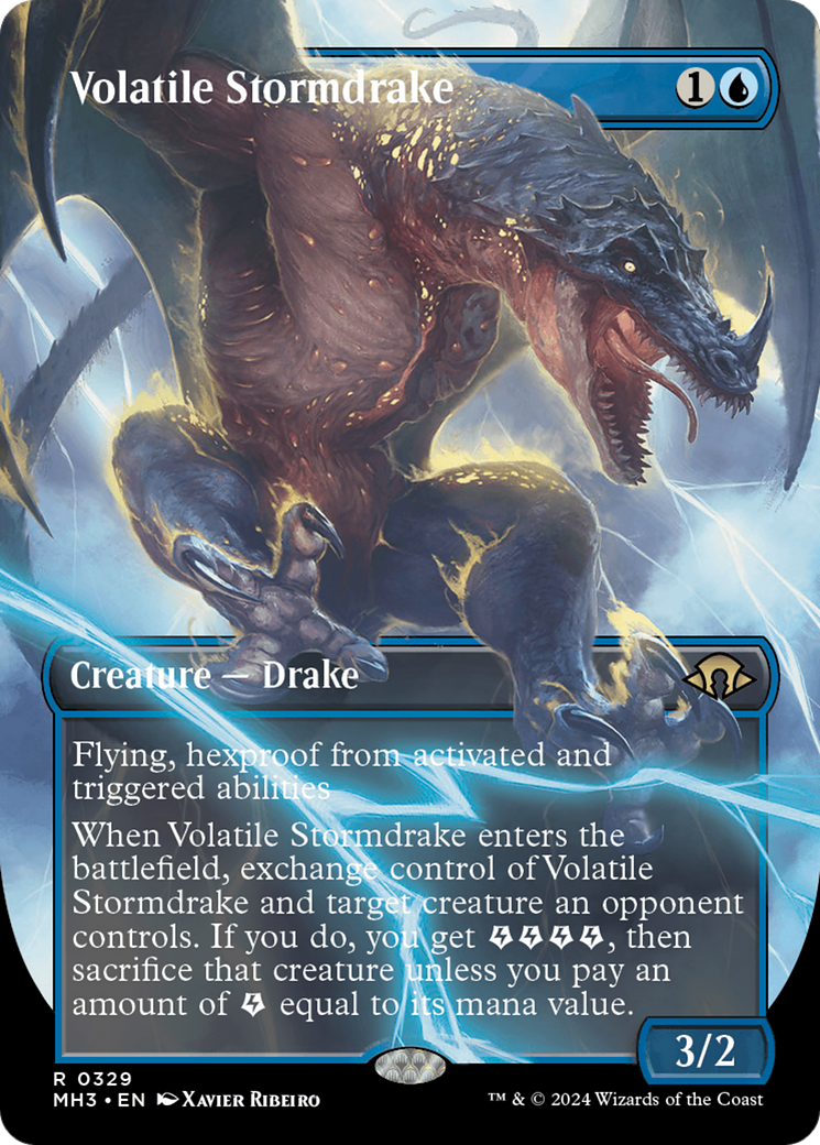 Volatile Stormdrake (Borderless) [Modern Horizons 3]-1