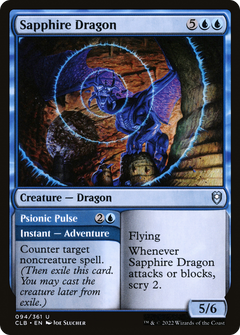 Sapphire Dragon // Psionic Pulse [Commander Legends: Battle for Baldur's Gate]-1