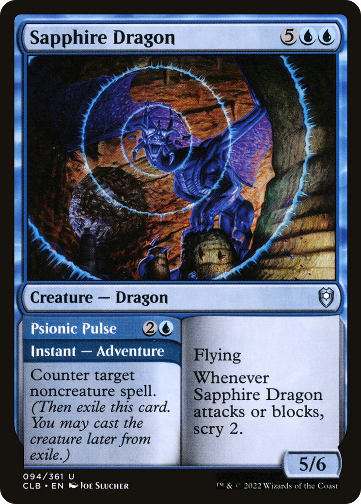 Sapphire Dragon // Psionic Pulse [Commander Legends: Battle for Baldur's Gate]-1