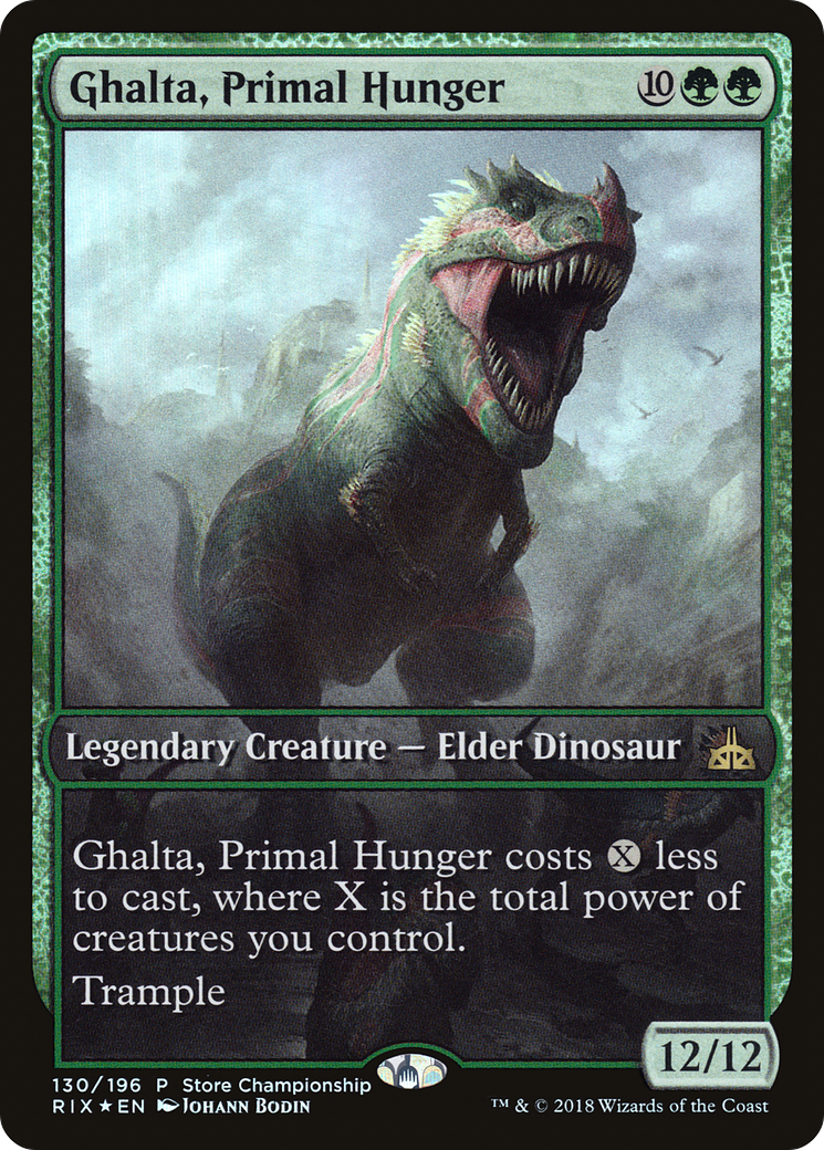 Ghalta, Primal Hunger (Store Championship) (Full Art) [Rivals of Ixalan Promos]-1