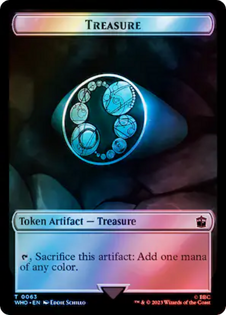 Alien Angel // Treasure (0063) Double-Sided Token (Surge Foil) [Doctor Who Tokens]-2