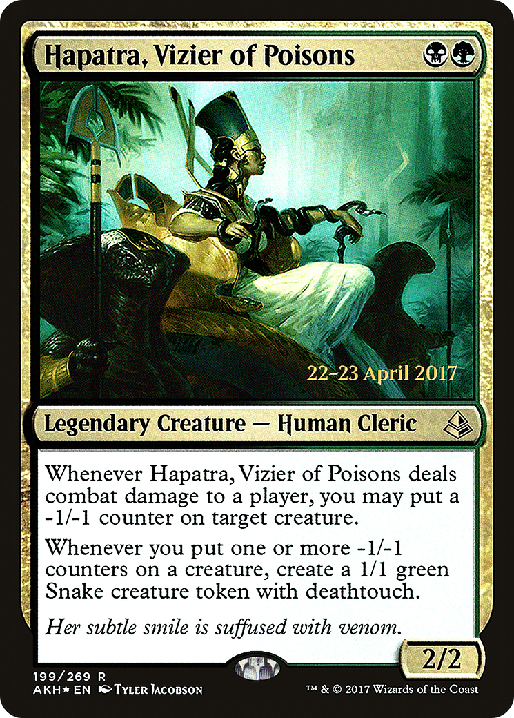 Hapatra, Vizier of Poisons [Amonkhet Prerelease Promos]-1