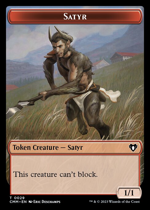 Spirit (0010) // Satyr Double-Sided Token [Commander Masters Tokens]-2