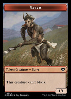 Spirit (0010) // Satyr Double-Sided Token [Commander Masters Tokens]-2