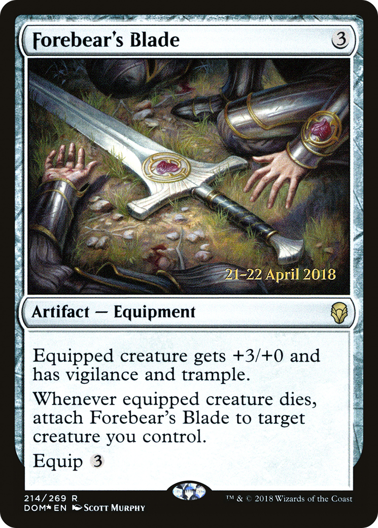 Forebear's Blade [Dominaria Prerelease Promos]-1