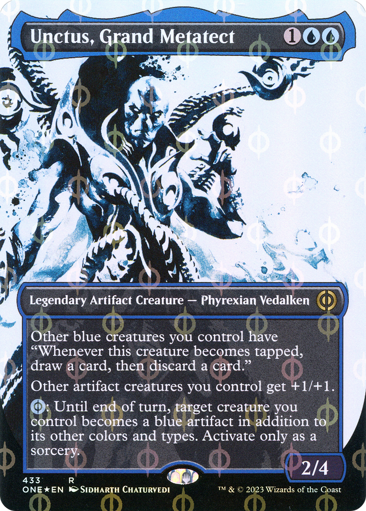 Unctus, Grand Metatect (Showcase) (Step-and-Compleat Foil) (ONE-433) - Phyrexia: All Will Be One: (Showcase) (Borderless) Foil-1