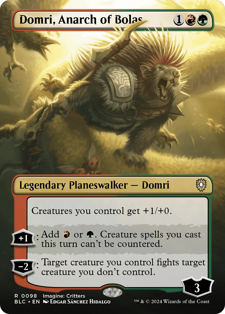 Domri, Anarch of Bolas (Borderless) [Bloomburrow Commander]-1