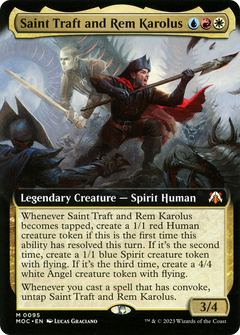 Saint Traft and Rem Karolus (Extended Art) [March of the Machine Commander]-1