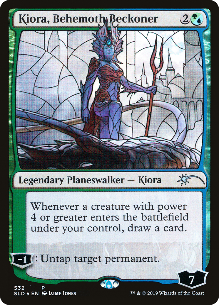 Kiora, Behemoth Beckoner (Stained Glass) [Secret Lair Drop Promos]-1