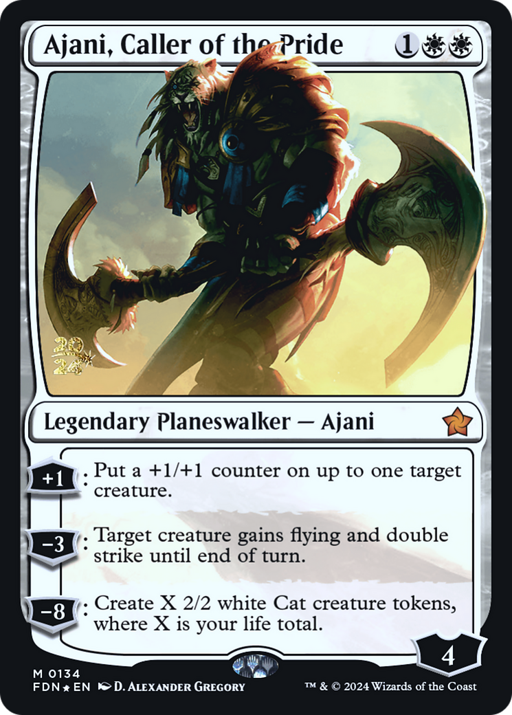 Ajani, Caller of the Pride [Foundations Prerelease Promos]-1