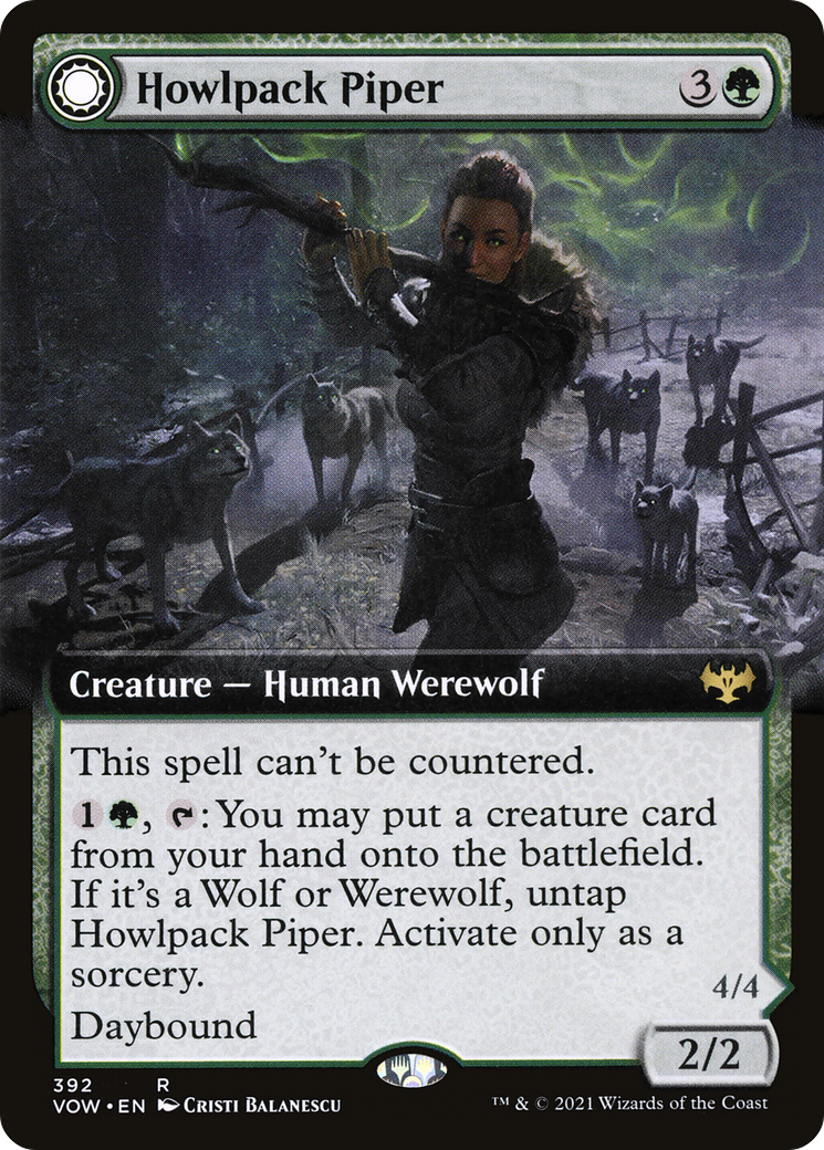 Howlpack Piper // Wildsong Howler (Extended Art) [Innistrad: Crimson Vow]-3