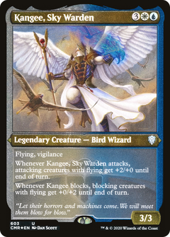 Kangee, Sky Warden (Etched) [Commander Legends]-1