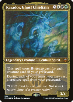 Karador, Ghost Chieftain (Etched) [Commander Legends]-1