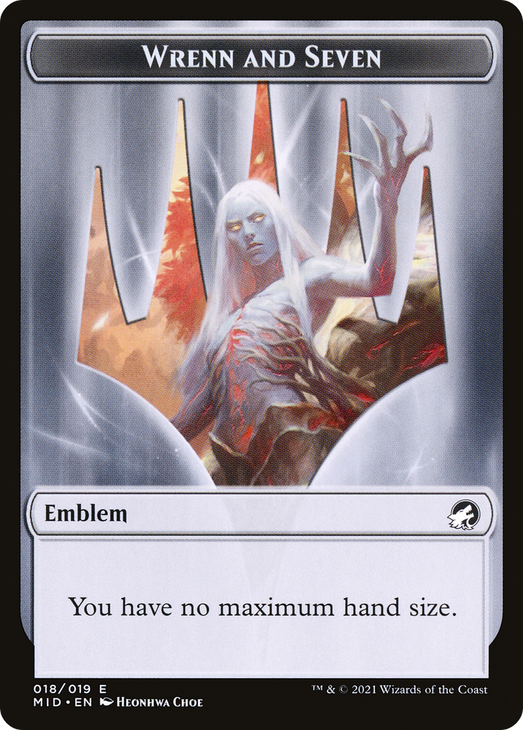 Wrenn and Seven Emblem (TMID-018) - Innistrad: Midnight Hunt Tokens Foil-1