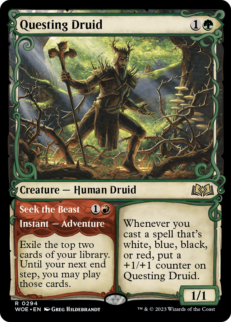 Questing Druid // Seek the Beast (Showcase) [Wilds of Eldraine]-1