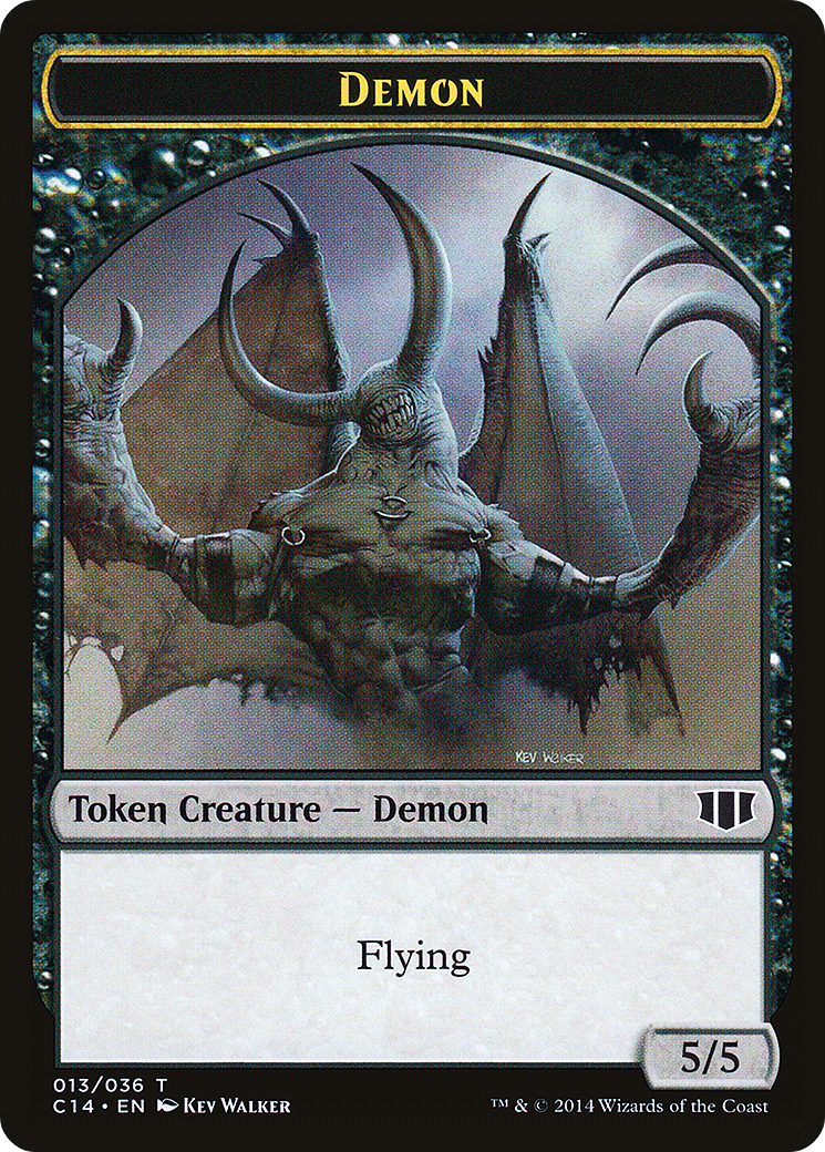 Demon (013/036) // Zombie (016/036) Double-Sided Token [Commander 2014 Tokens]-3
