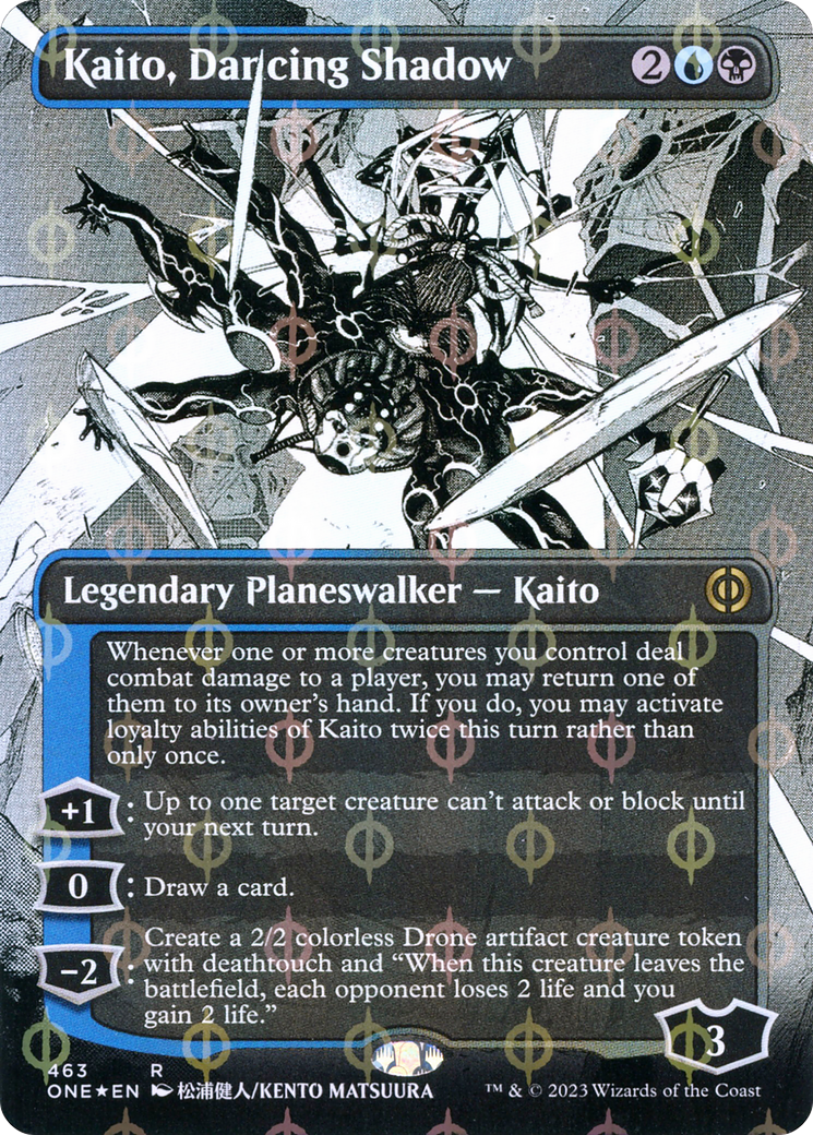 Kaito, Dancing Shadow (Borderless Manga Step-and-Compleat Foil) [Phyrexia: All Will Be One]-1