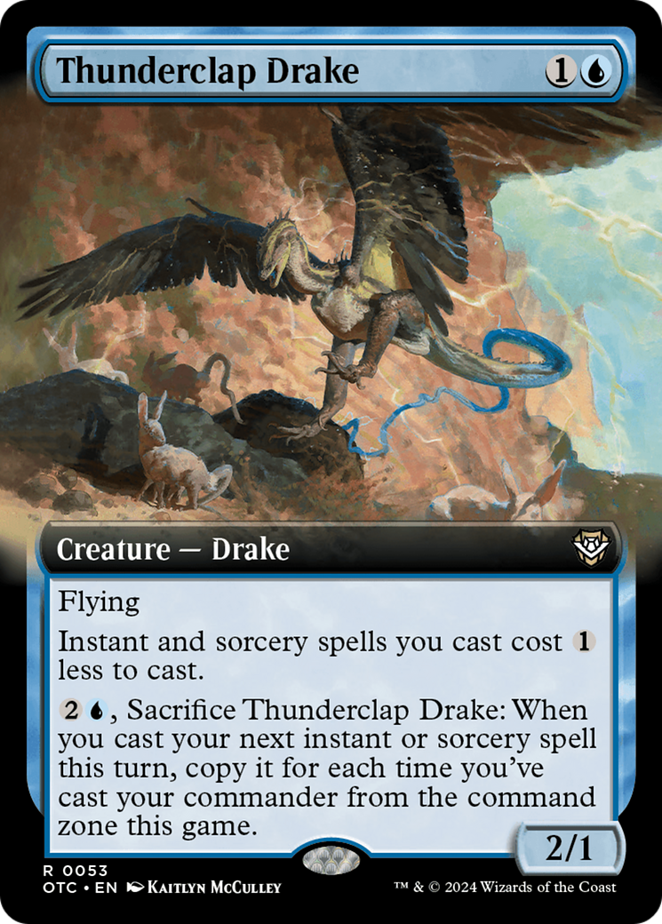 Thunderclap Drake (Extended Art) [Outlaws of Thunder Junction Commander]-1