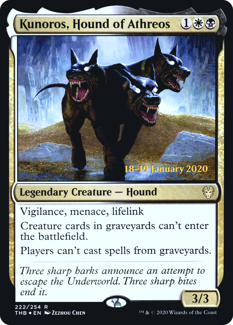 Kunoros, Hound of Athreos [Theros Beyond Death Prerelease Promos]-1