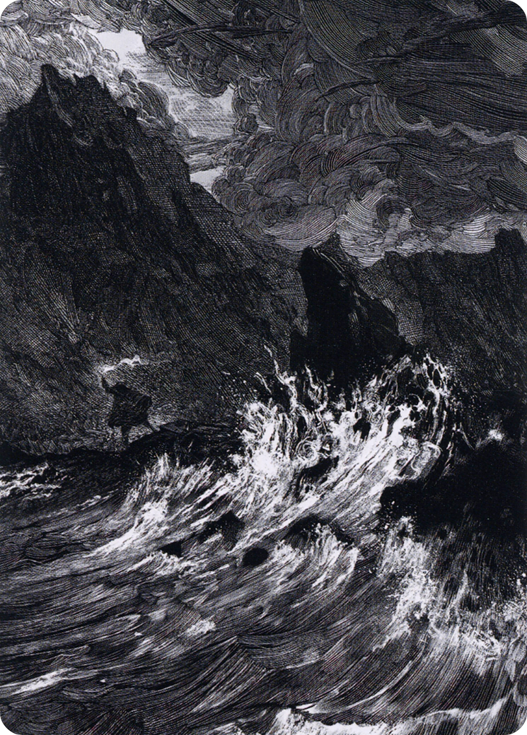 Island // Island (AMID-078) - Midnight Hunt Art Series (Borderless) Foil-3