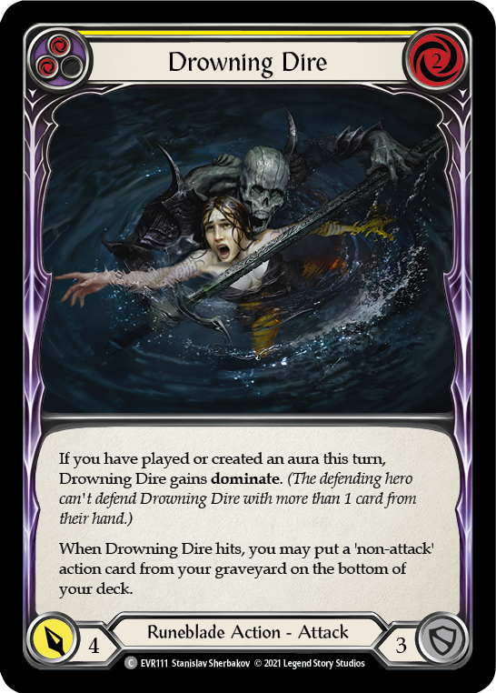 Drowning Dire (Yellow) [EVR111] (Everfest)  1st Edition Rainbow Foil-2