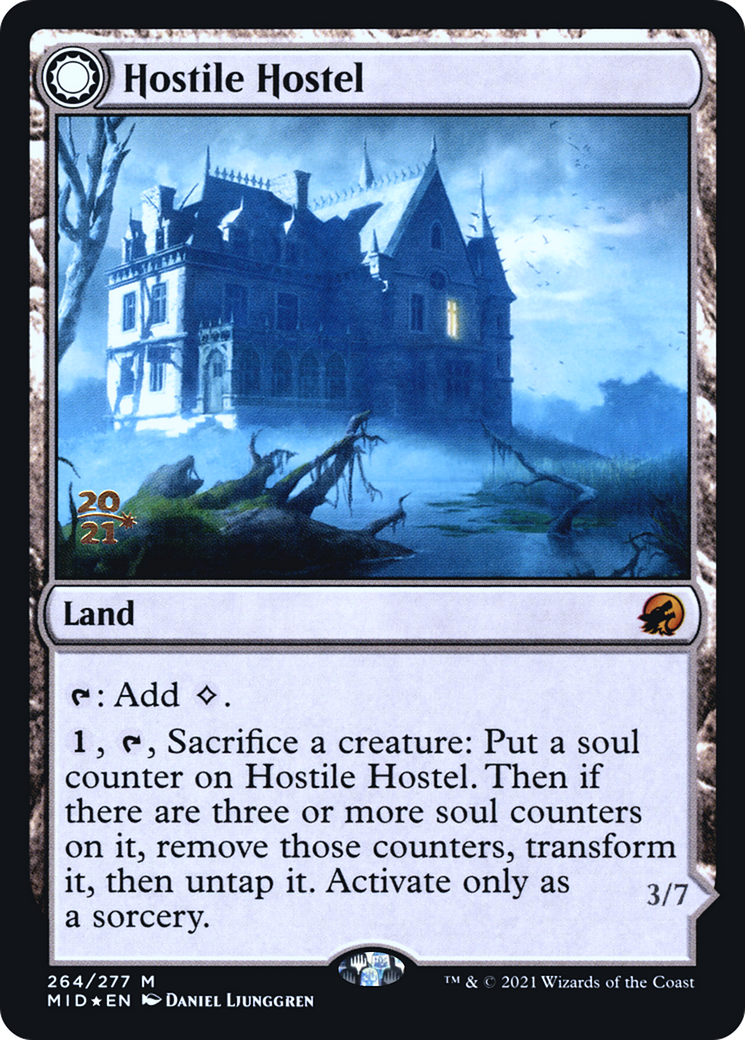Hostile Hostel // Creeping Inn [Innistrad: Midnight Hunt Prerelease Promos]-3