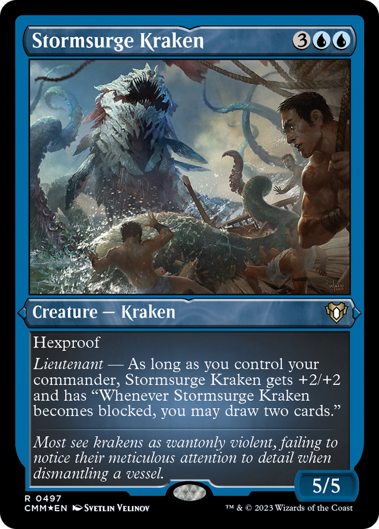 Stormsurge Kraken (Foil Etched) [Commander Masters]-1