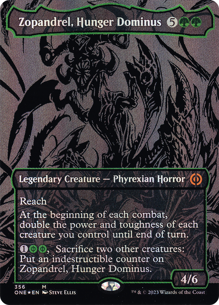 Zopandrel, Hunger Dominus (Oil Slick Raised Foil) (ONE-356) - Phyrexia: All Will Be One (Borderless) Foil-1